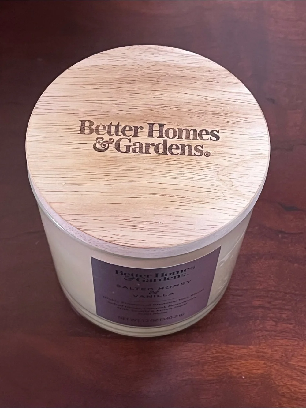 Better Homes And Gardens Salted Honey & Vanilla Scented Candle - Cream